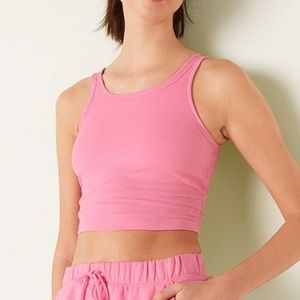 VS PINK CROPPED RIB TANK TOP XXL NWT